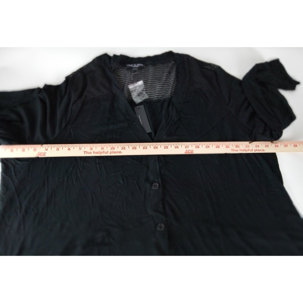 Cable & Gauge Womens Black Top Cardigan Long Sleeve Stretch Size 3X Plus - Picture 8 of 13